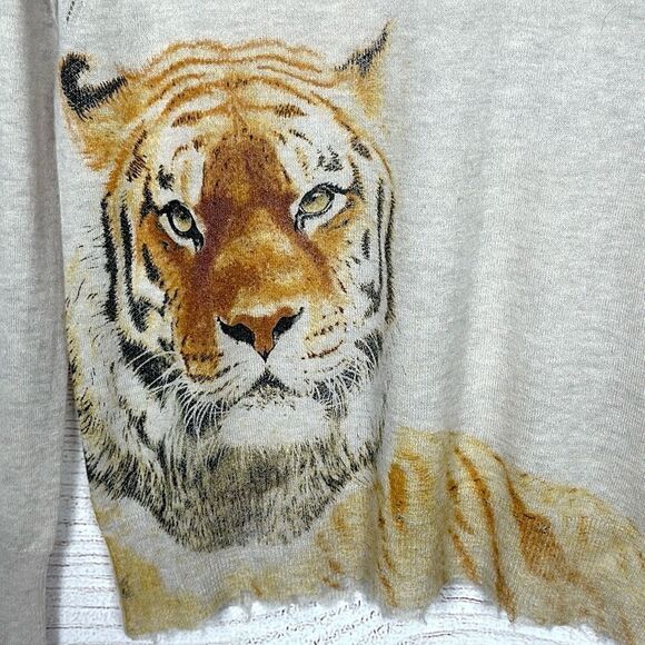 Zadig Voltaire Ferrari World Cashmere Sweater Gray Lightweight Semi Sheer M - Picture 5 of 14